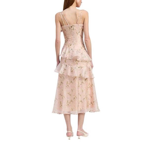 En Saison Kimberly Ruffle Midi Floral Midi Chiffon Party Dress Size Small NWT - Picture 3 of 14